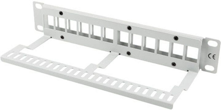 Патч-панель пустий Lanberg 10" 1U 12xRJ45 для серверної шафи/стійки (PPKS-9112-S) - зображення 4