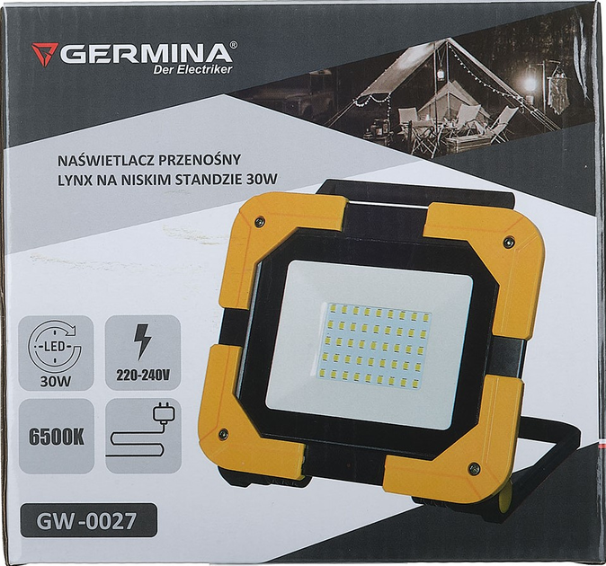 Naświetlacz przenośny Germina Lynx 30 W 3000 lm (GW-0027) - obraz 7