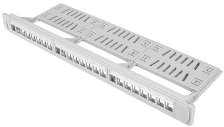 Патч-панель пустий Lanberg 19" 1U 24xRJ45  для серверної шафи/стійки (PPKS-1124-S) - зображення 1