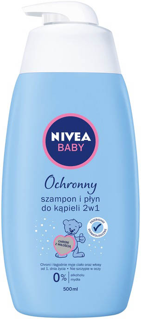 Szampon i płyn do kąpieli dla dzieci Nivea Baby 2 in 1 ochronny 500 ml (4005808363810) - obraz 1