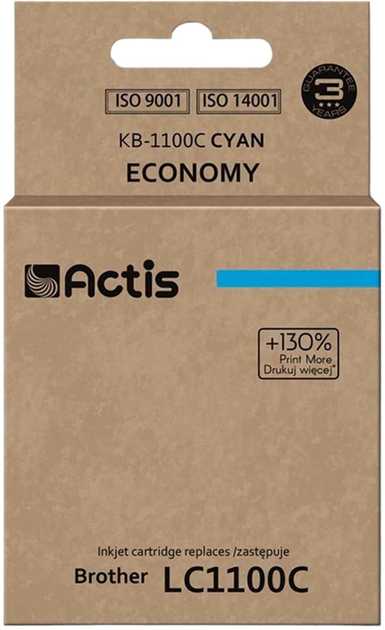 Картридж Actis для Brother LC1100C/980C Standard 19 мл Cyan (KB-1100C) - зображення 1