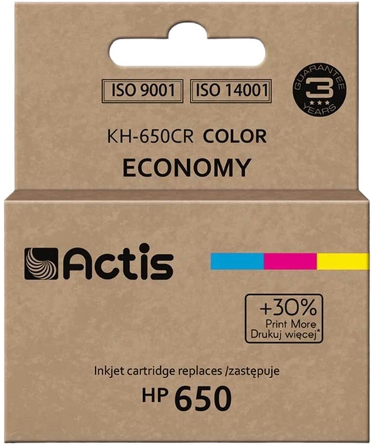 Tusz Actis do HP 650 CZ102AE Standard 9 ml Cyan/Magenta/Yellow (KH-650CR) - obraz 1