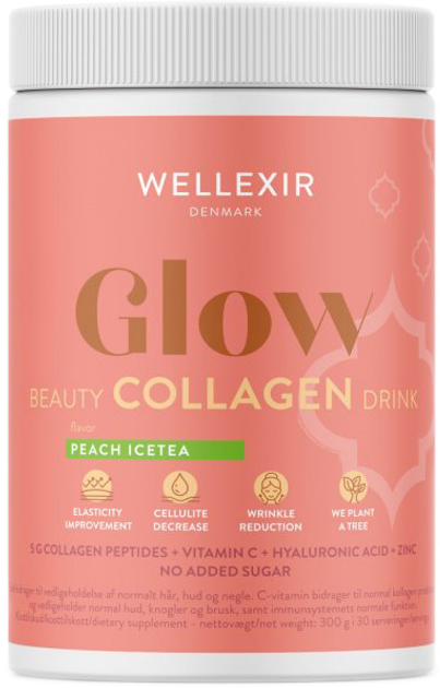 Suplement diety Wellexir Glow Beauty Drink Peach Ice Tea 360 g (5714720944449) - obraz 1