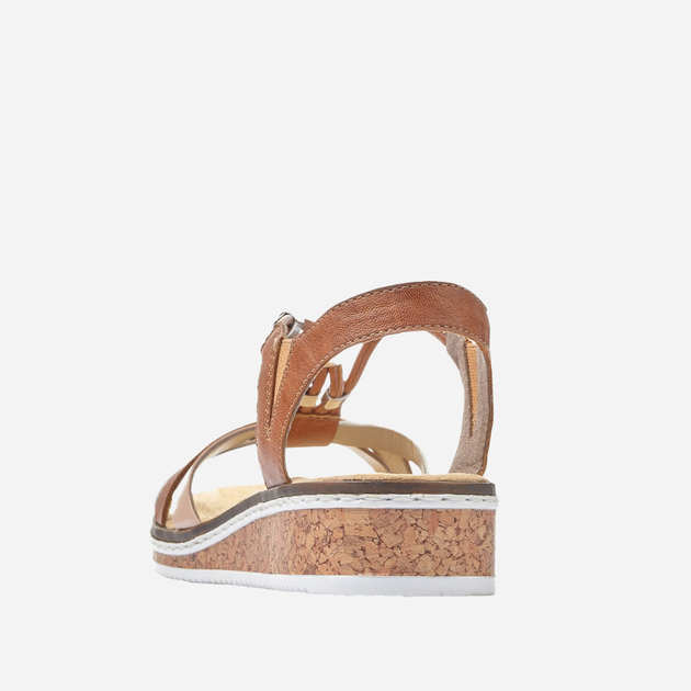Sandały damskie na koturnie RIEKER V3657-81 36 23.7 cm Brązowe (4059954692904) - obraz 5