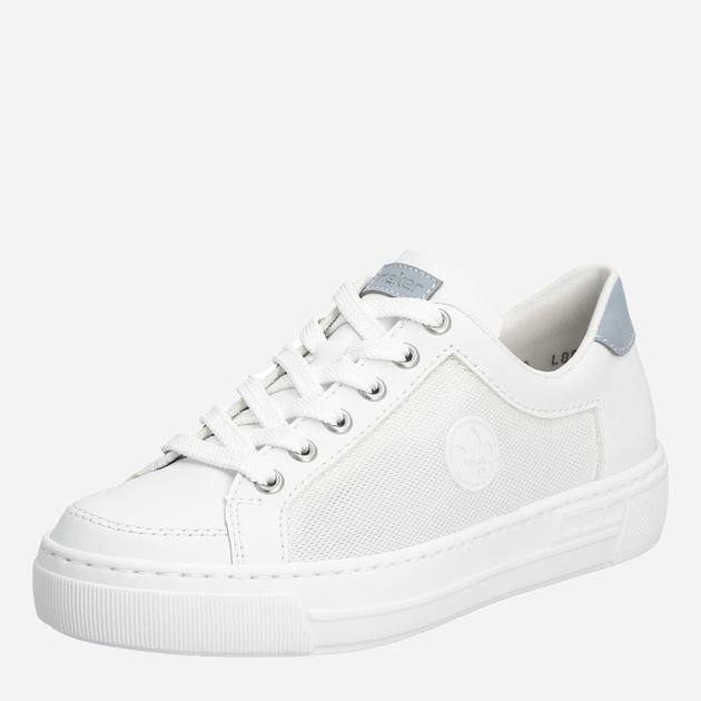 Sneakersy damskie z eko skóry RIEKER L8803-80 36 23.7 cm Białe (4061811761555) - obraz 5