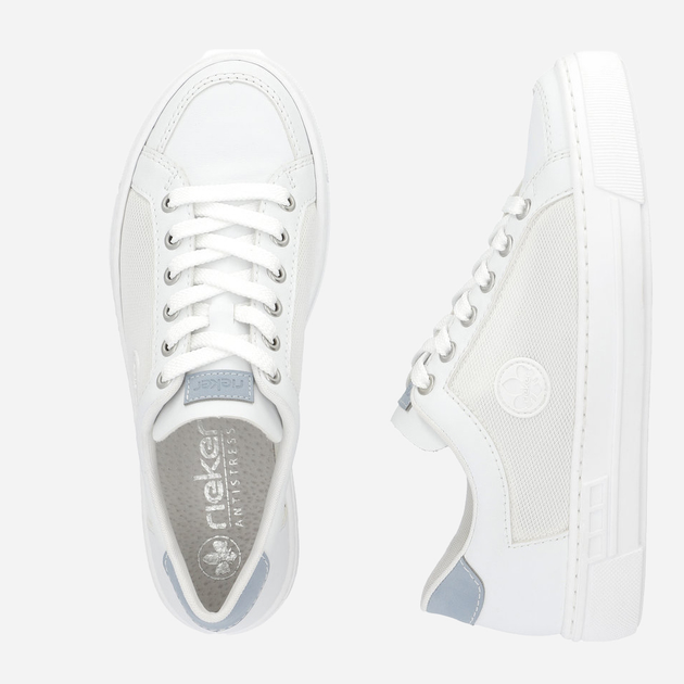 Sneakersy damskie z eko skóry RIEKER L8803-80 36 23.7 cm Białe (4061811761555) - obraz 7