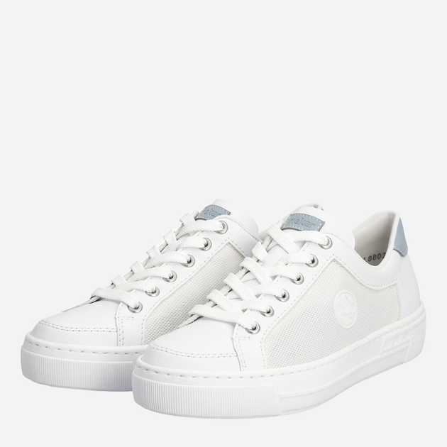 Sneakersy damskie z eko skóry RIEKER L8803-80 40 26.1 cm Białe (4061811761593) - obraz 3