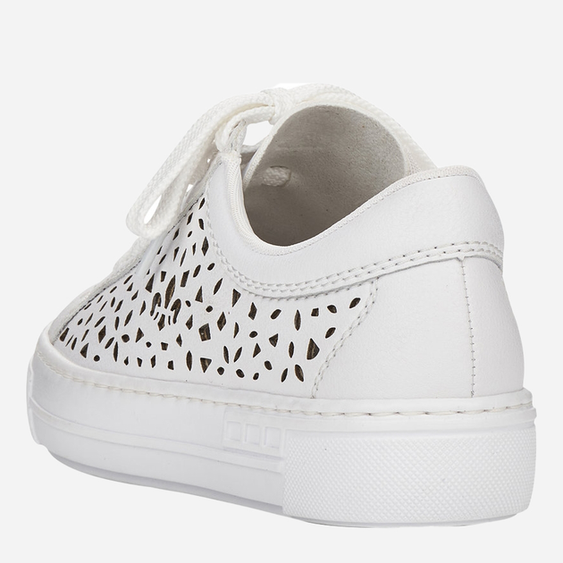 Sneakersy damskie ze skóry naturalnej RIEKER L8831-80 36 23.7 cm Białe (4060596275028) - obraz 6