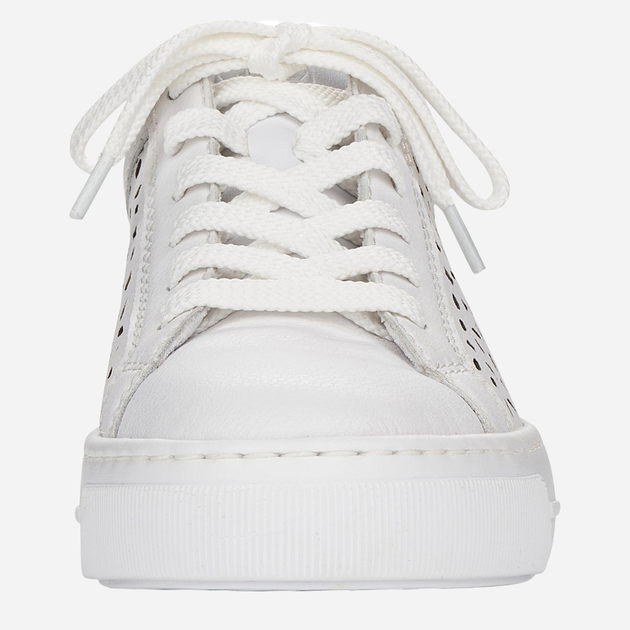 Sneakersy damskie ze skóry naturalnej RIEKER L8831-80 39 25.5 cm Białe (4060596275059) - obraz 10