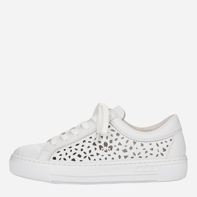 Sneakersy damskie ze skóry naturalnej RIEKER L8831-80 41 26.7 cm Białe (4060596275073) - obraz 4