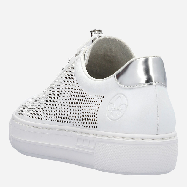 Sneakersy damskie z eko skóry RIEKER L9853-80 37 24.2 cm Białe (4061811383214) - obraz 6