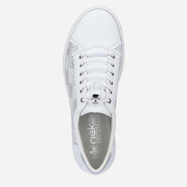 Sneakersy damskie z eko skóry RIEKER L9853-80 37 24.2 cm Białe (4061811383214) - obraz 8