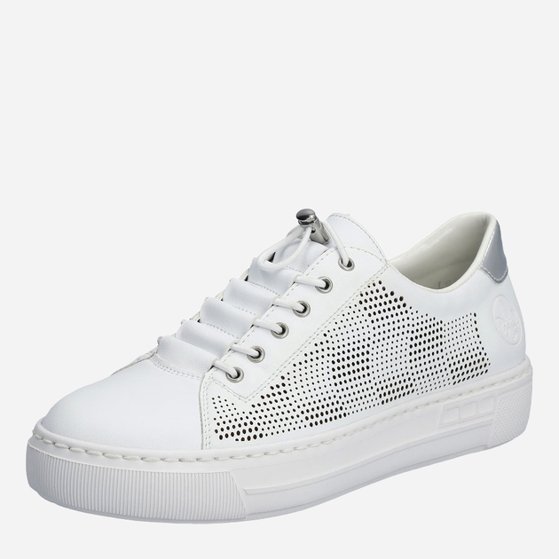 Sneakersy damskie z eko skóry RIEKER L9853-80 40 26.1 cm Białe (4061811383245) - obraz 5