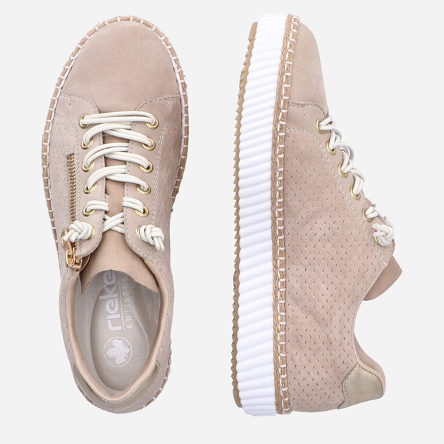 Sneakersy damskie RIEKER M2940-60 36 23.7 cm Beżowe (4061811391967) - obraz 9