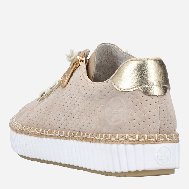 Sneakersy damskie RIEKER M2940-60 40 26.1 cm Beżowe (4061811392001) - obraz 8