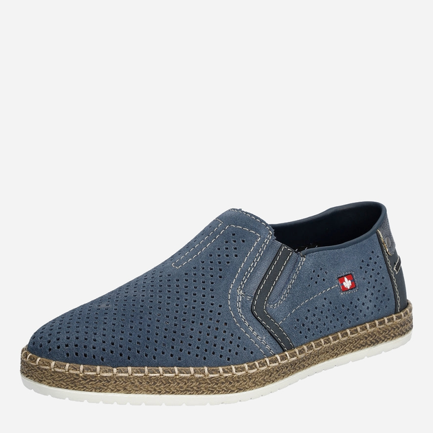 Espadryle męskie RIEKER B5297-12 40 26.1 cm Niebieskie (4061811314188) - obraz 5