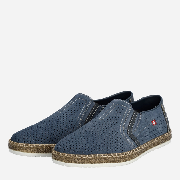Espadryle męskie RIEKER B5297-12 45 29.3 cm Niebieskie (4061811314232) - obraz 3