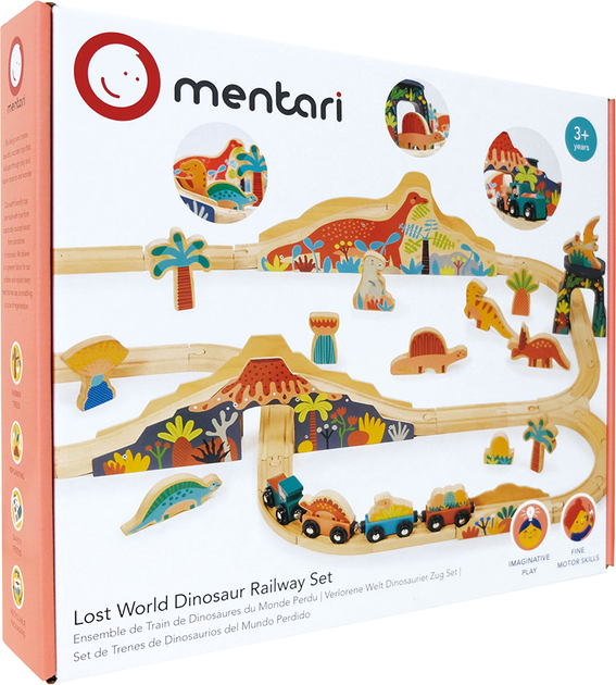 Drewniana kolejka Mentari Lost World Dinosaur Railway (0191856077046) - obraz 1