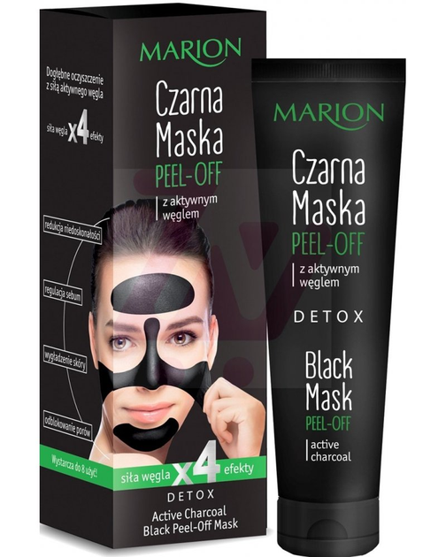 Maska do twarzy Marion Detox Pell-Off Black z aktywnym węglem oczyszczająca 25 g (5902853013495) - obraz 1
