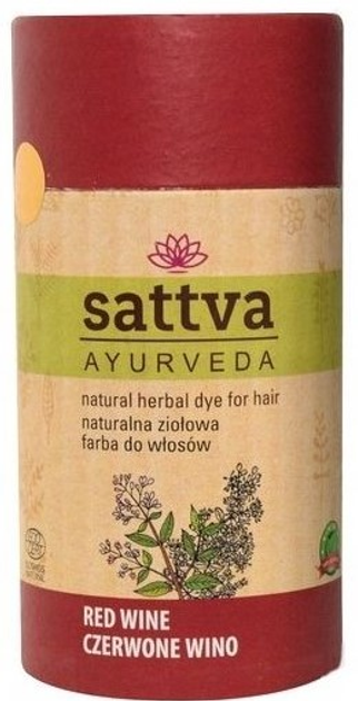 Farba do włosów Sattva Natural Herbal Dye for Hair naturalna ziołowa Red Wine 150 g (5903794185999) - obraz 1