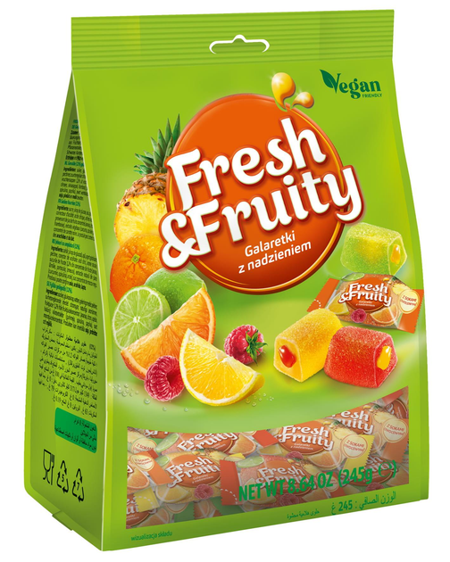 Конфеты мармеладки с фруктовой начинкой Wawel Fresh&Fruity веганские ...