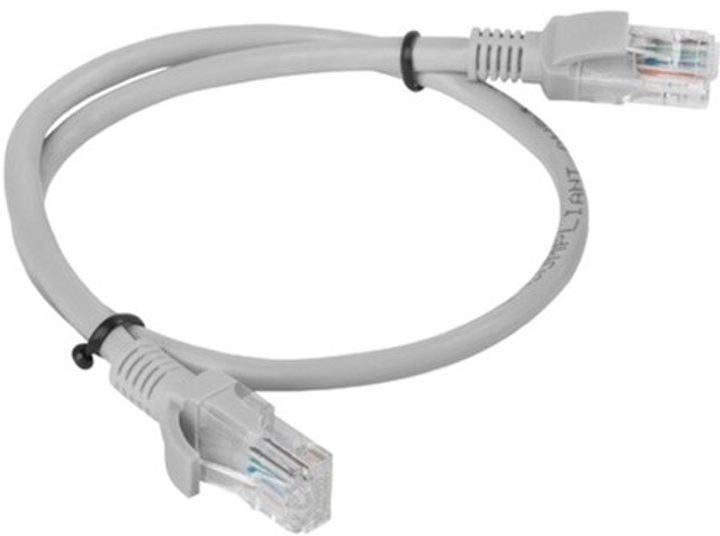 Патч-корд Lanberg Cat 6 UTP 0.5 м Grey (PCU6-10CC-0050-S) - зображення 1
