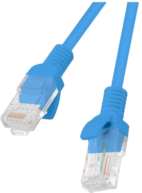 Zestaw patchcordów Lanberg Cat 5e UTP 1 m 10 szt Blue (PCU5-20CC-0100-B) - obraz 1