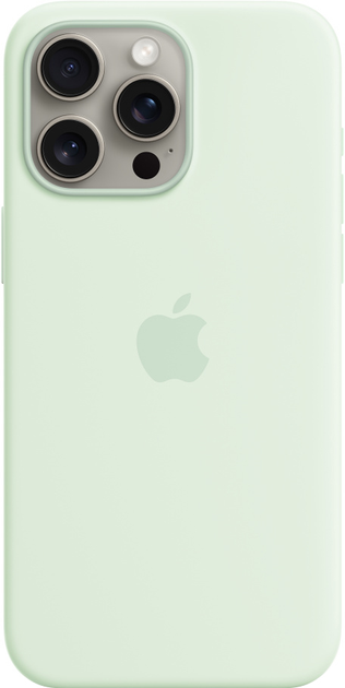 Акція на Панель Apple MagSafe Silicone Case для Apple iPhone 15 Pro Max Soft Mint (MWNQ3ZM/A) від Rozetka