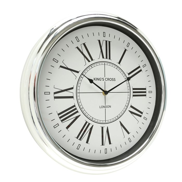 Настінний годинник Kendra срібний d40см (1xAA 1.5V) Гранд Презент ...