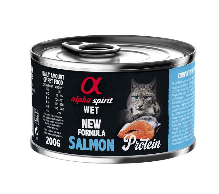 Полнорационный влажный корм Alpha Spirit Salmon for Adult Cats с ...