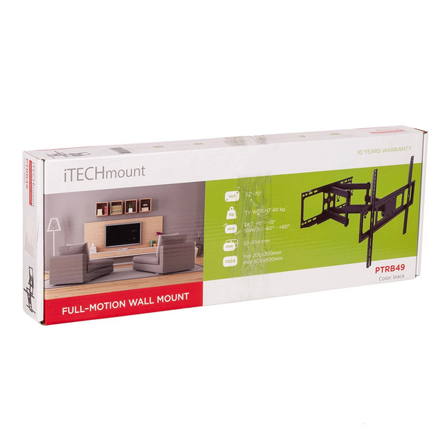 Кріплення для телевізора ITech PTRB49 37"-70" навантаження до 40кг Чорний - Фото 4 Кріплення для телевізора ITech PTRB49 37"-70" навантаження до 40кг Чорний - зображення 4