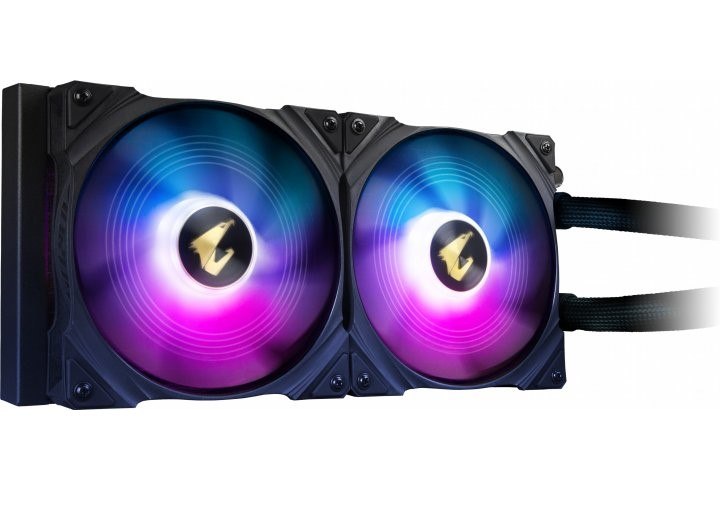 Кулер для процесора Gigabyte AORUS WATERFORCE X 280 з підсвічуванням/2x140 Чорний - зображення 2
