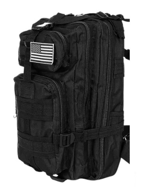 Тактический рюкзак спортивный туристический регулируемый для походов рыбалки 26 л 44х28х16 см (476486-Prob) Черный - изображение 1
