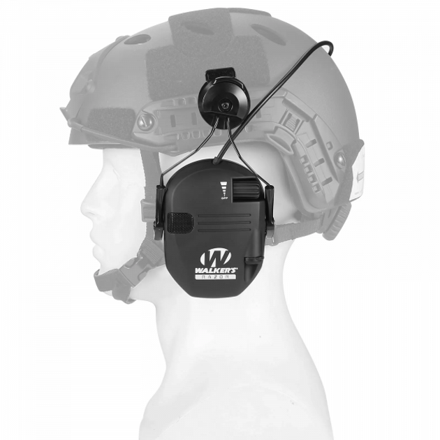 Тактичні електронні навушники із кріпленням на шоломі Walker's Razor w1+ black - изображение 1