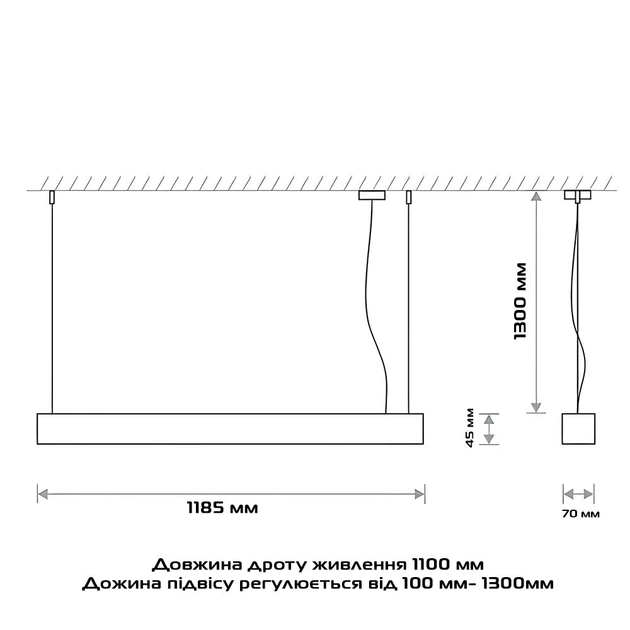 Светильник светодиодный линейный подвесной ULM OLS-B1-1200-70-36 36W 5000K черный - изображение 7