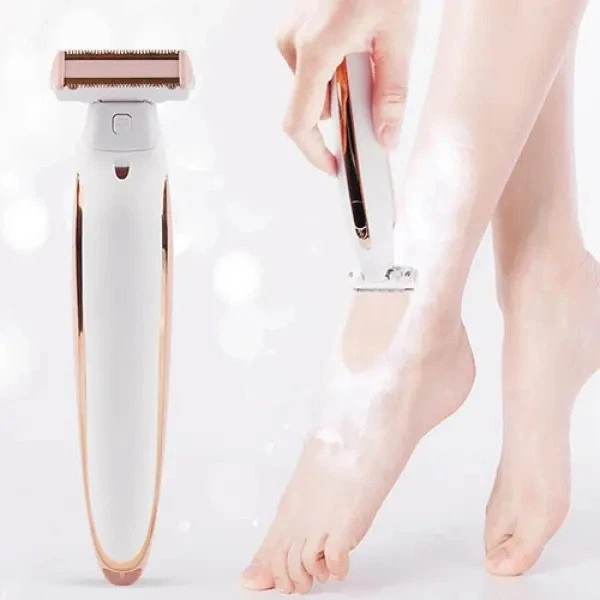 Жіночий тример епілятор Flawless body акумуляторний Електробритва для жінок Світловий індикатор 2 насадки - зображення 3