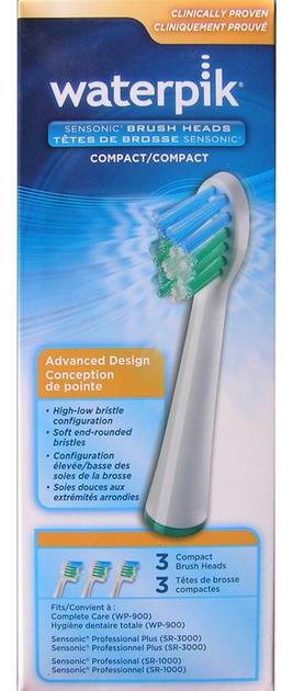 Насадки до зубної щітки Waterpik Sensocnic SR1000 Small Sensocnic Brush Refill 3 шт (0073950173445) - зображення 1