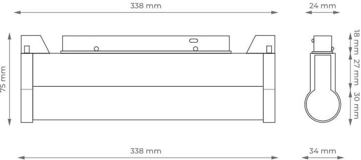 Reflektor szynowy magnetyczny liniowy regulowany DPM M-Line 18 W biały (MTL-NRS-18W-W) - obraz 5