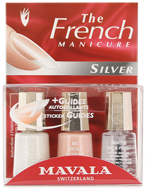 Zestaw lakierów do paznokci Mavala French Manicure Set Silver 3x5 ml (7618900701021) - obraz 1