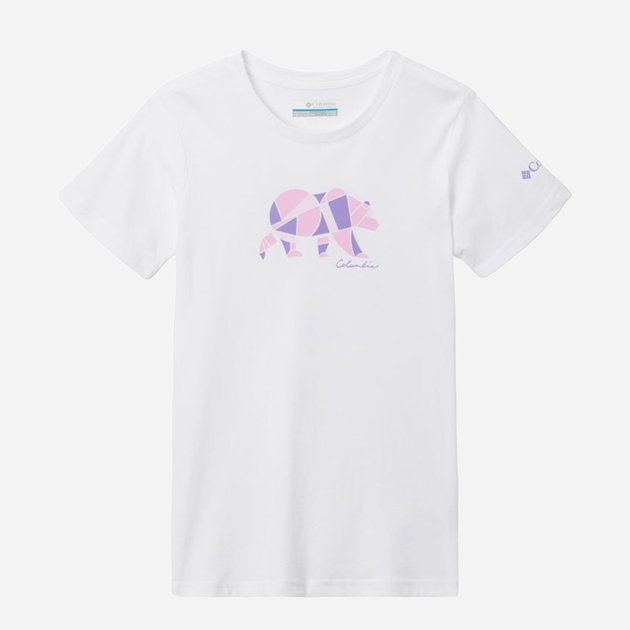 Koszulka młodzieżowa dla dziewczynki Columbia Mission Lake Short Sleeve Graphic Shirt 1989791105 141-149 cm (M) Biała (195980282215) - obraz 1