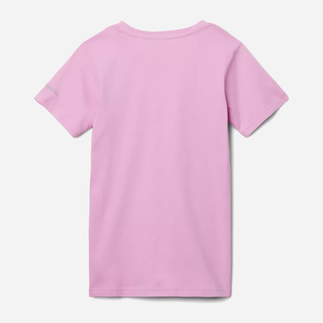 Koszulka młodzieżowa dziewczęca Columbia Mission Lake Short Sleeve Graphic Shirt 1989791561 141-149 cm (M) Różowa (195980282338) - obraz 2
