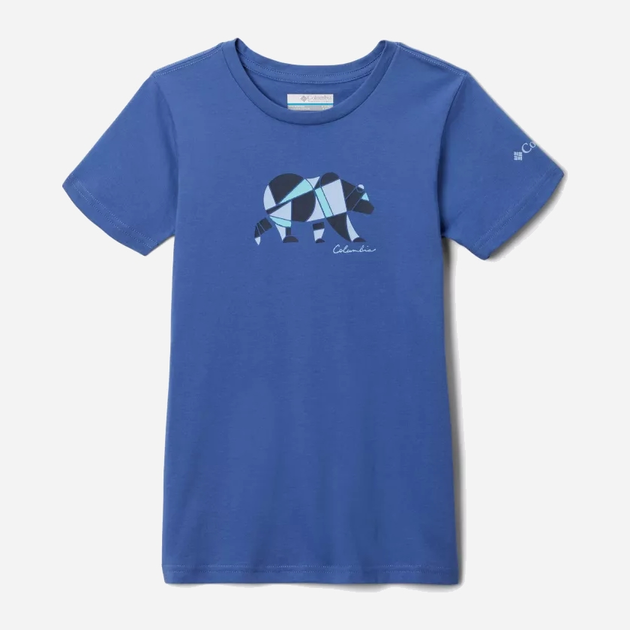 Підліткова футболка для дівчинки Columbia Mission Lake Short Sleeve Graphic Shirt 1989791593 155-159 см (L) Темно-синя (195980282314) - зображення 1