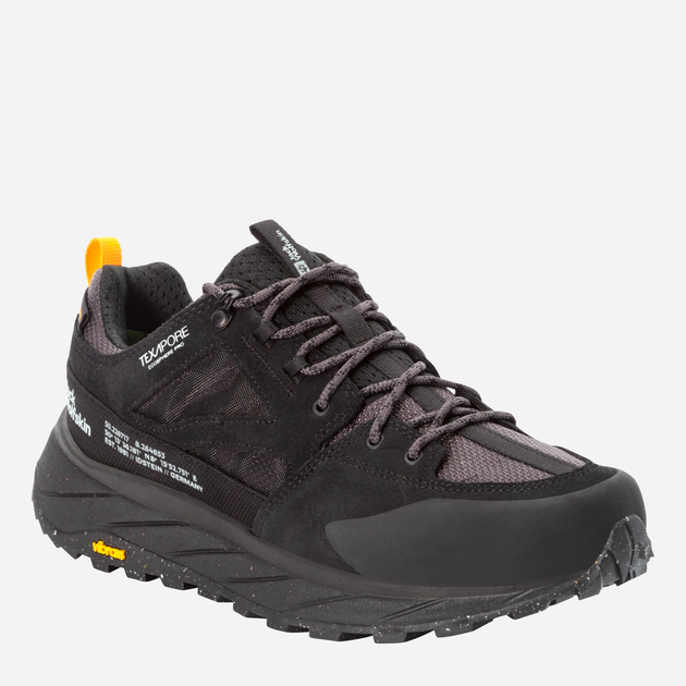 Buty sportowe trekkingowe męskie z membraną Jack Wolfskin Terraquest Texapore Low M 4056401-6000 44 (9,5UK) Czarne (4064993722482) - obraz 2