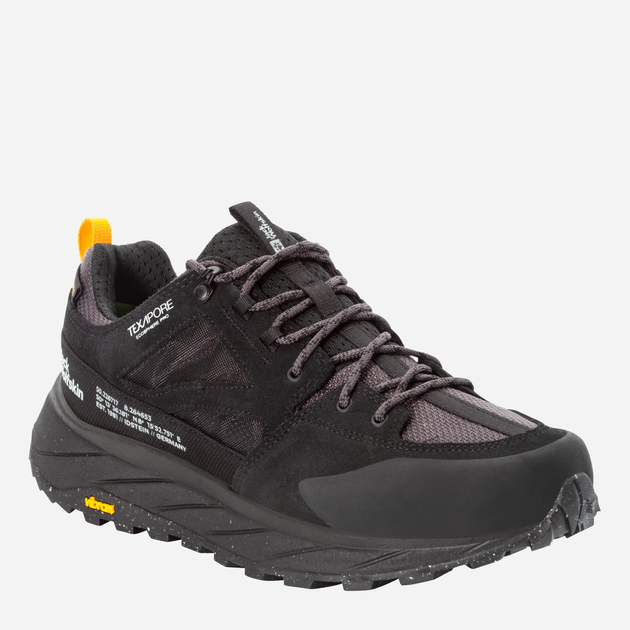Чоловічі кросівки для трекінгу з мембраною Jack Wolfskin Terraquest Texapore Low M 4056401-6000 45,5 (11UK) Чорні (4064993722512) - зображення 2