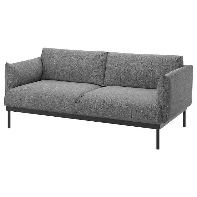 2-місний диван IKEA ÄPPLARYD, ЛЕЙДЕ сірий/чорний, 205.062.25 - зображення 2