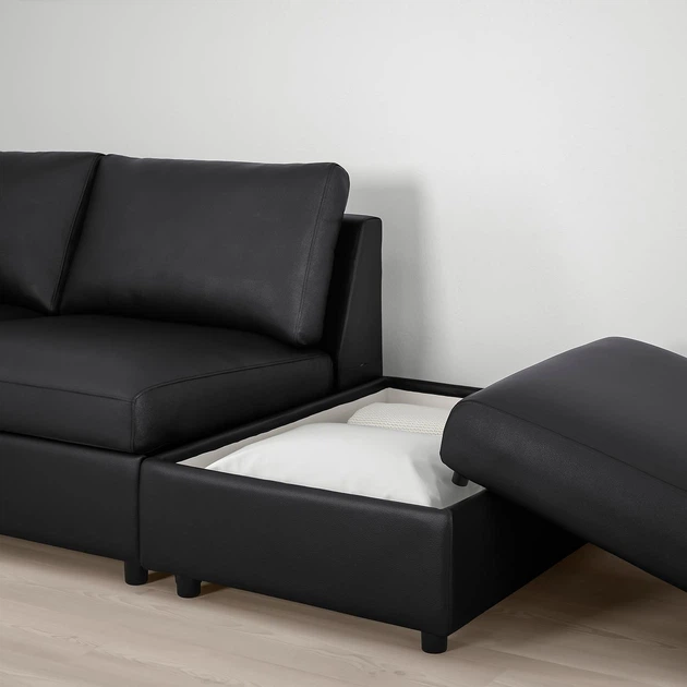 Кутовий диван IKEA VIMLE ВІМЛЕ, 3-місний, з вікритою секцією, ГРАНН, Бомстад чорний, 993.067.56 - изображение 8