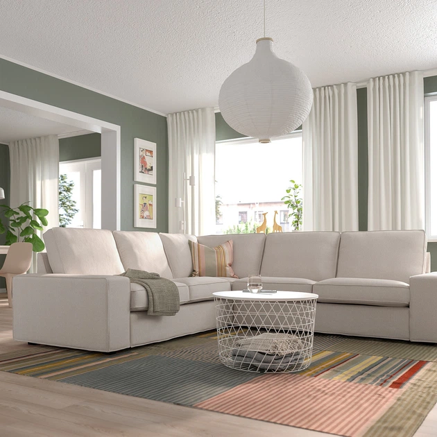 Угловий диван IKEA KIVIK КІВІК, 4-місний, Світло-бежевий трезунд, 894.828.54 - зображення 4