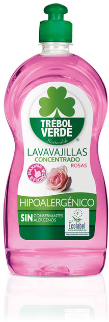 Koncentrat do zmywarki Trebol Verde Lavavajillas Rosas Ecologico 750 ml (8437012428232) - obraz 1