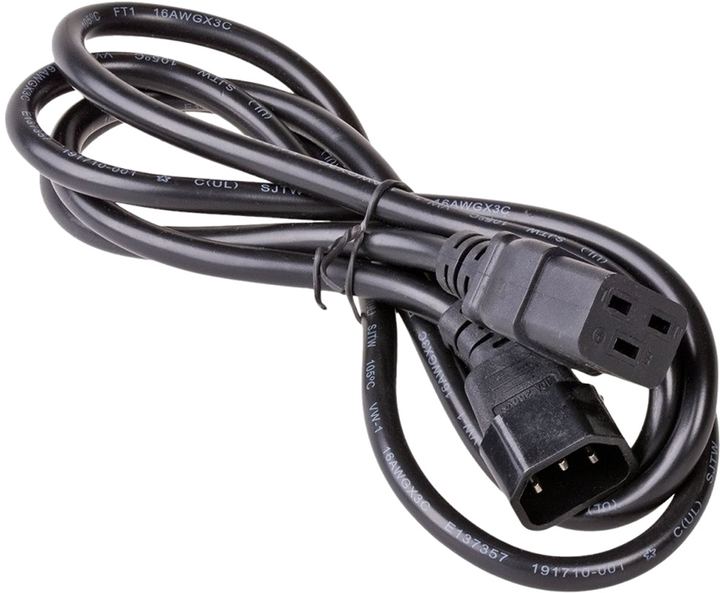 Kabel zasilający Akyga Power IEC-C19 - IEC-C14 1.8 m Black (AK-UP-02) - obraz 1