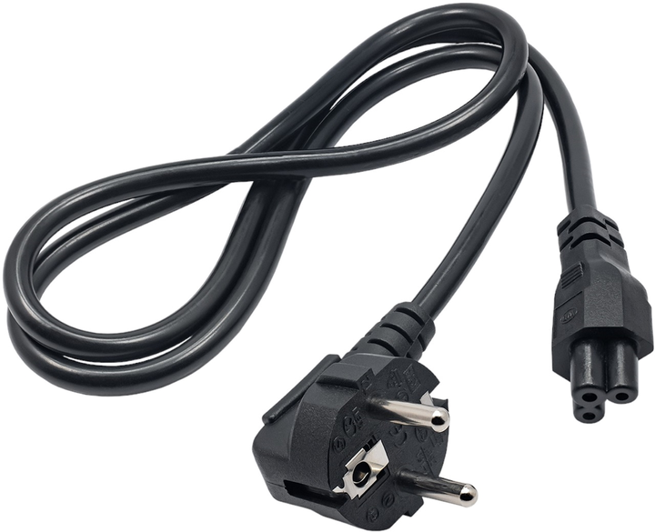 Kabel zasilający Akyga CU CEE 7/7 - IEC-C5 1 m Black (AK-NB-08C) - obraz 1